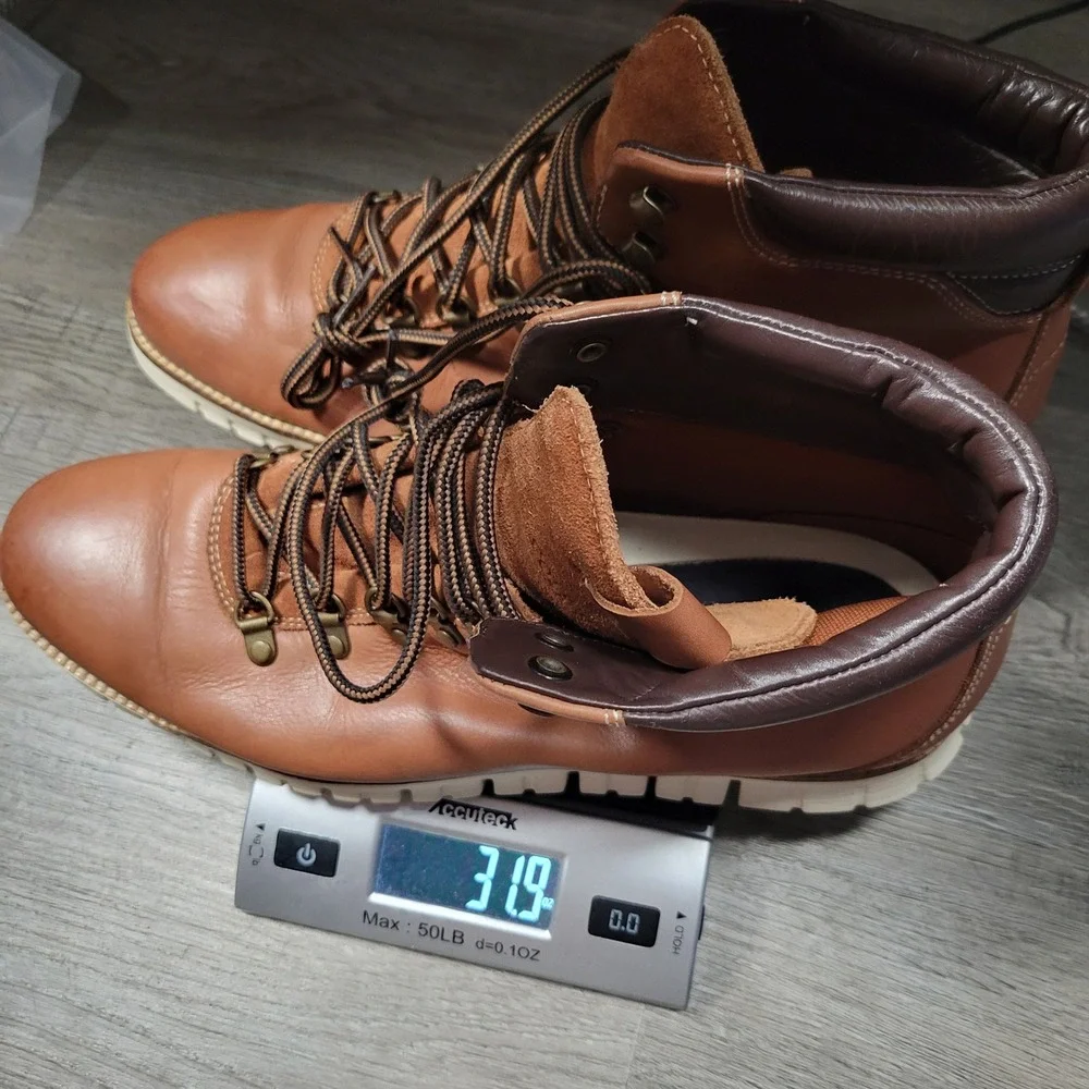 Cole Haan Zerogrand‎ Hiker Boots Mens 11.5 Tan Leather Water Resistant C25555